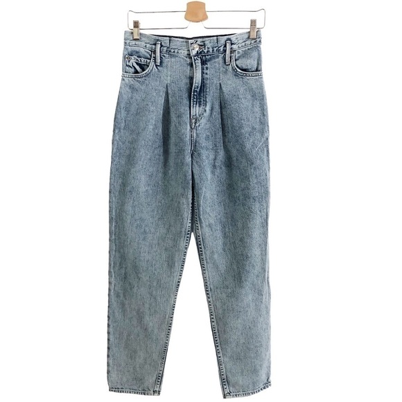 GRLFRND TEAGAN Pleated High Waist Acid Wash Ankle Jeans 25 - Picture 2 of 13